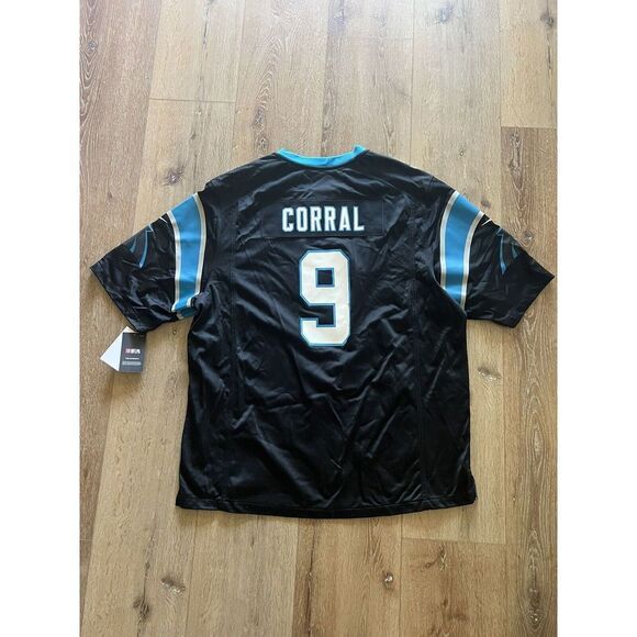 Nike Carolina Panthers Mens Black Size 3XL Matt Corral On Field Jersey - Picture 2 of 5